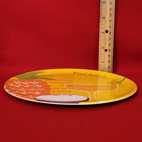 Precidio Melamine Snack Plate Pinacolada Margarita Recipe Set of 2 - Picture 9 of 11